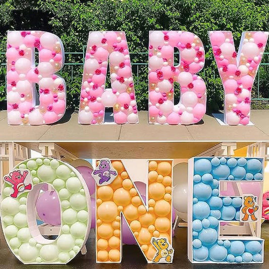 73cm Letter Number Mosaic Balloon Frame/ 0 to 9 Filling Box Number Foam Board for Birthday Wedding Dec